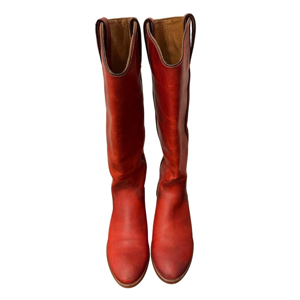 Frye Tall Boots Red 6.5 Women Leather